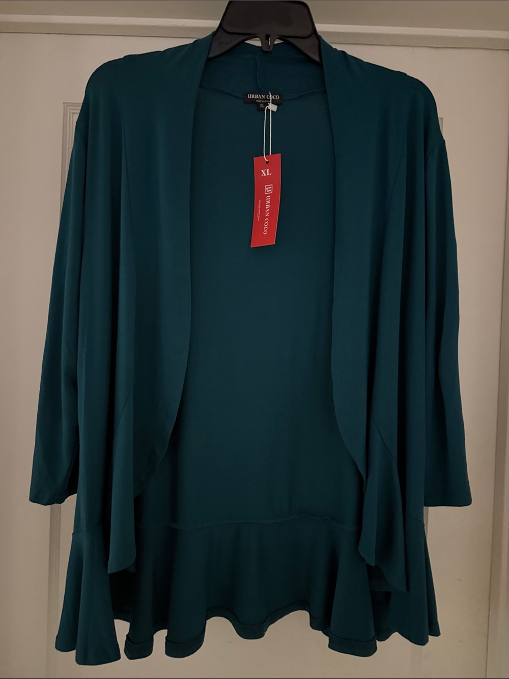 Urban Coco Chic Teal Open-Front Cardigan